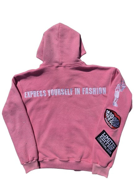 Convivial Zip up Hoodie Pink